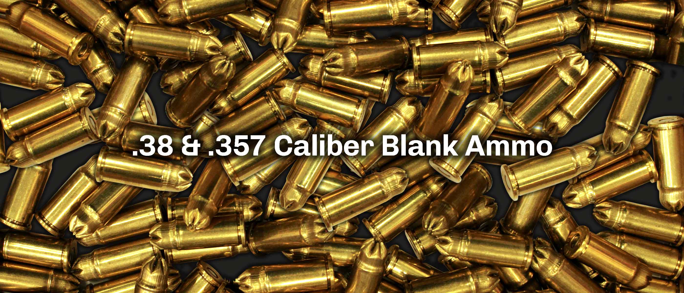 Pile of .357 blank ammunition with the title “.38 &.357 Caliber Blank Ammo”.