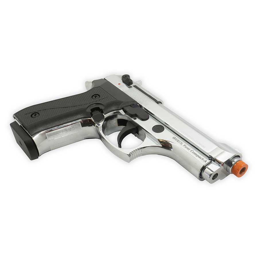 Blank-Firing Firat Compact 92 Pistol - Semi-Auto Front-Firing 9mm PAK - Nickel Finish