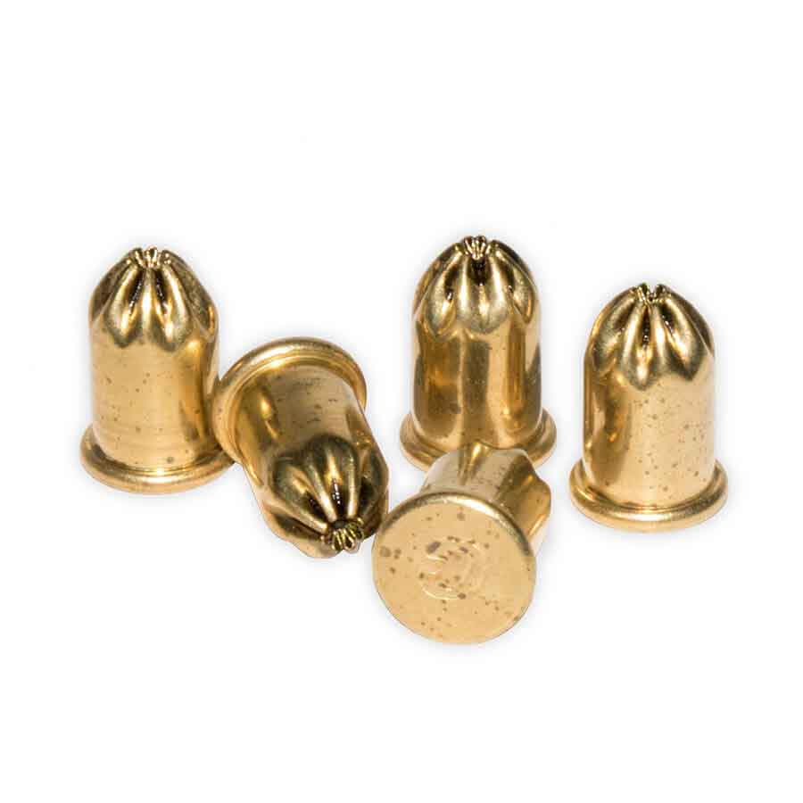 5 units of .22 short brass blank ammunition. 