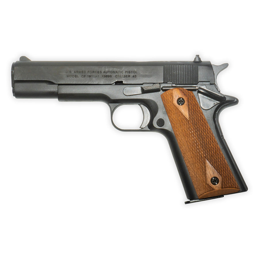 M1911 .45 Non-Firing Replica Pistol – Blued Finish with Wood Grips
