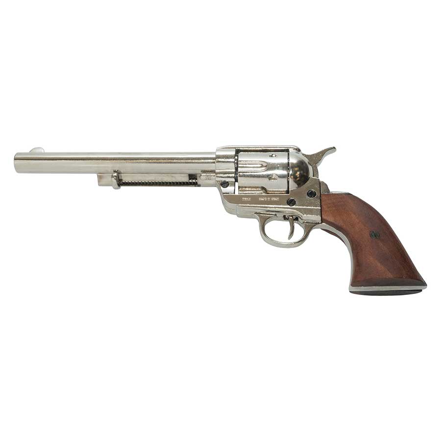 Non-Firing - M1873 Cavalry Barrel Replica Revolver -  Nickel Finish