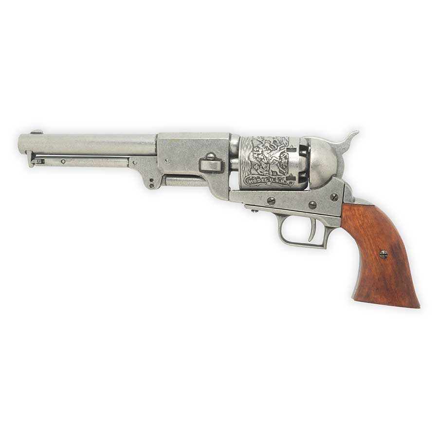 Non-Firing - M1849 Dragoon Pistol - Civil War Replica - Engraved Grey Finish
