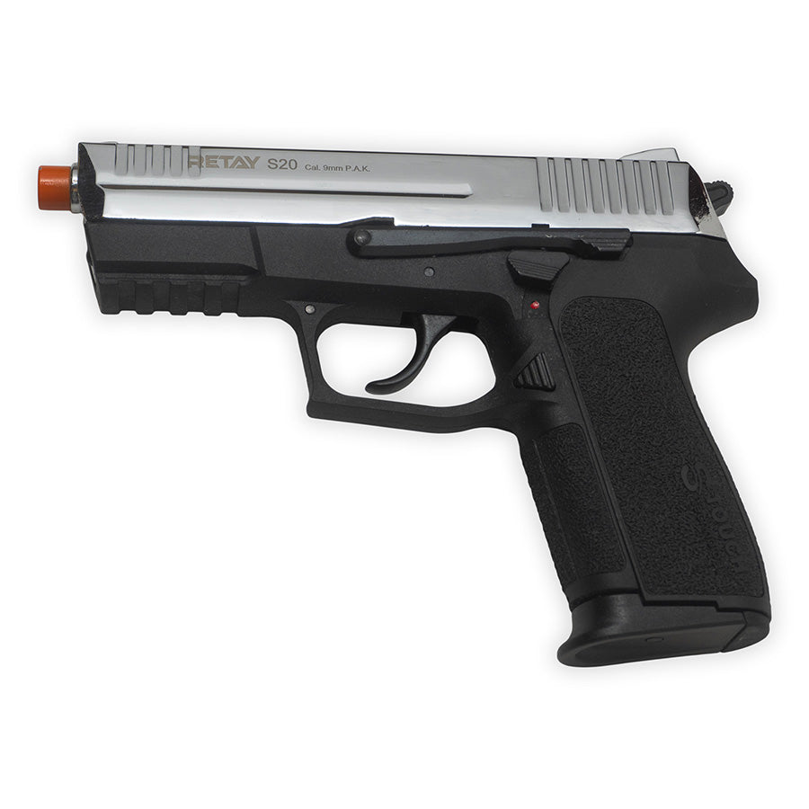 Blank-Firing Pistol -  Retay S20 Front-Firing - 9mm PAK Nickel Finish