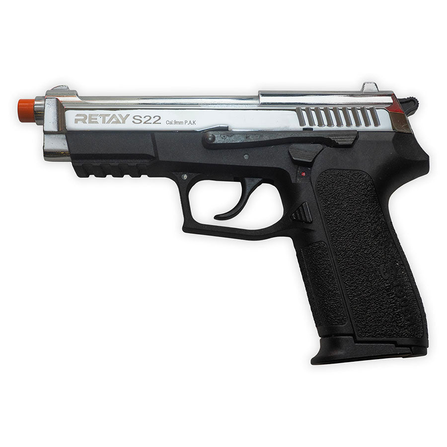 Blank-Firing Pistol - Retay S22 Front-Firing - Nickel Finish - 9mm PAK