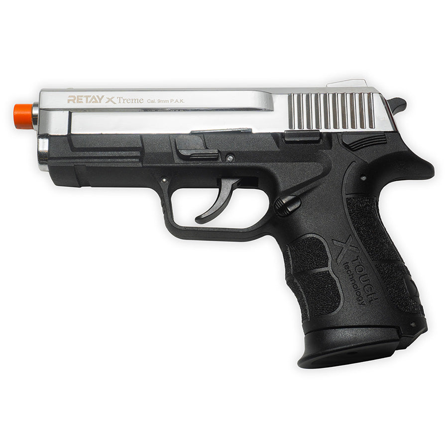 Blank Firing Pistol - Retay XTREME Front-Firing - Nickel Finish 9mm PAK