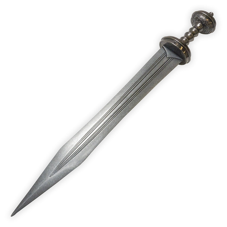 Replica Silver Trim Julius Caesar Sword with Black Scabbard (Sharp)