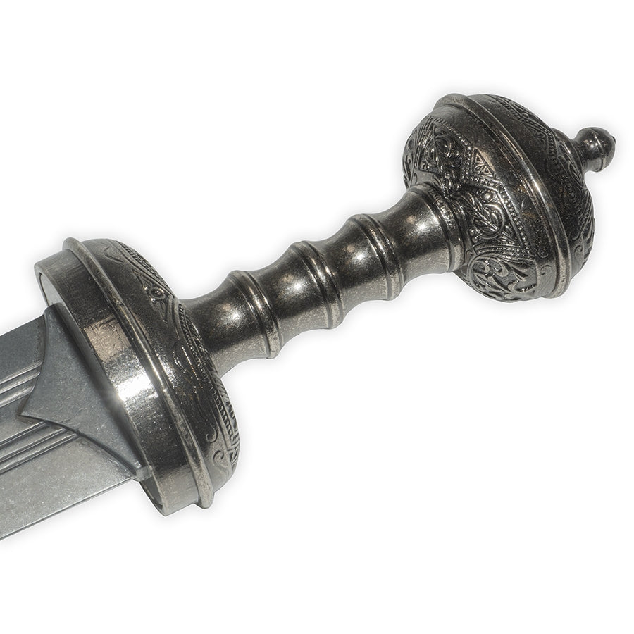 Replica Silver Trim Julius Caesar Sword with Black Scabbard (Sharp)