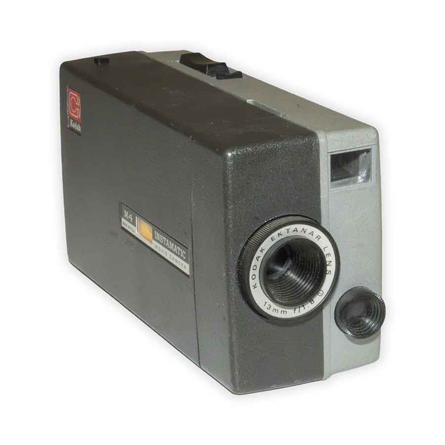 Vintage Instamatic camera with Kodak lens on a white background