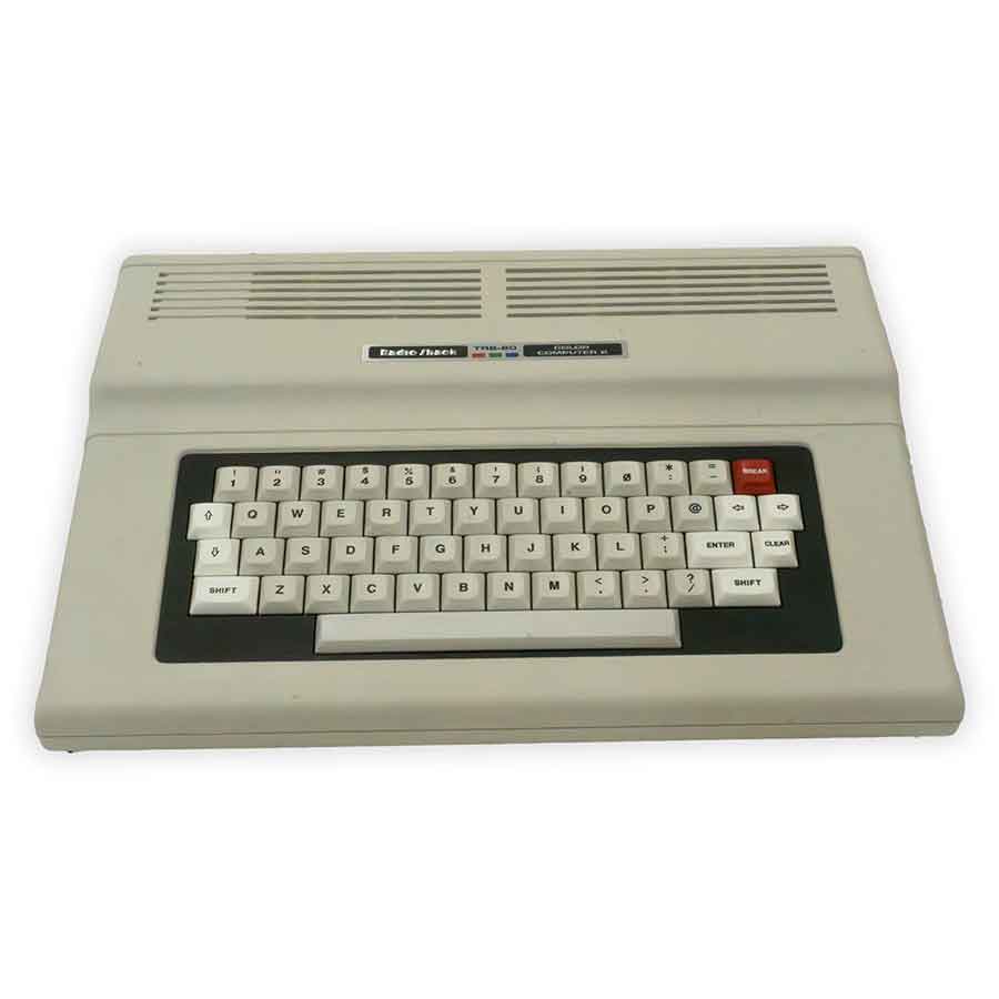 Vintage computer keyboard on a white background