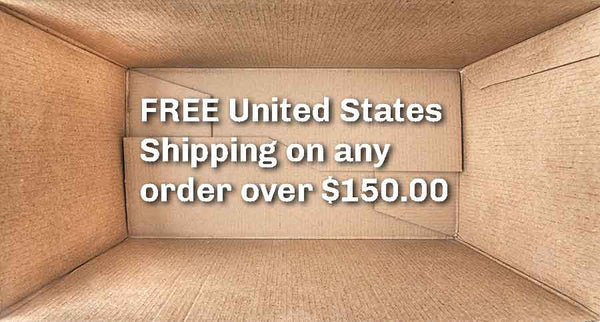 Free united states shipping on any order over $150.00.