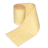 A roll of beige, 3 inch wide Kevlar wick fabric.