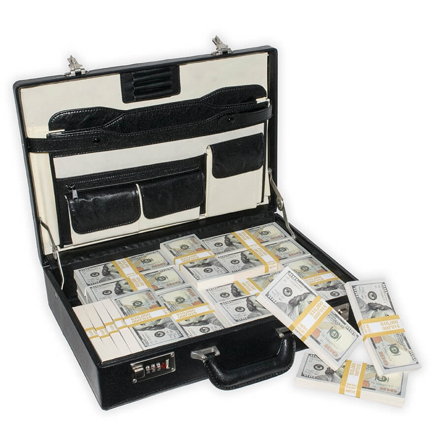 Prop Movie Money - $500,000 Stacks in Briefcase ($100s)