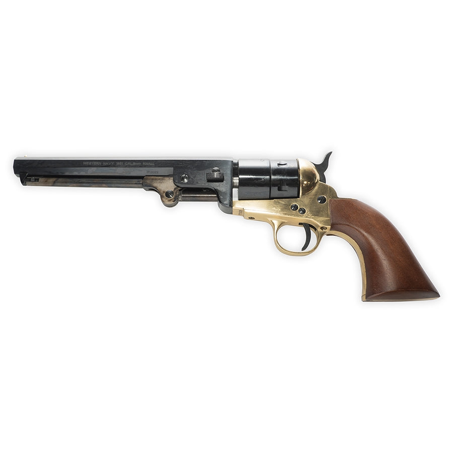 Shop Blank Firing Gun Model 1851 NAVY - Brass Framing · Western Stage Props