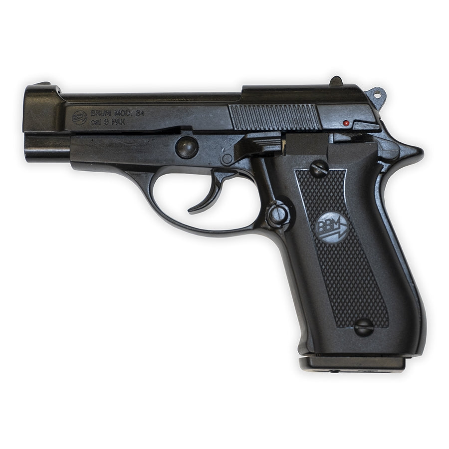 Blank-Firing Bruni Model 84 Pistol - Semi-Auto 9mm PAK - Black Finish