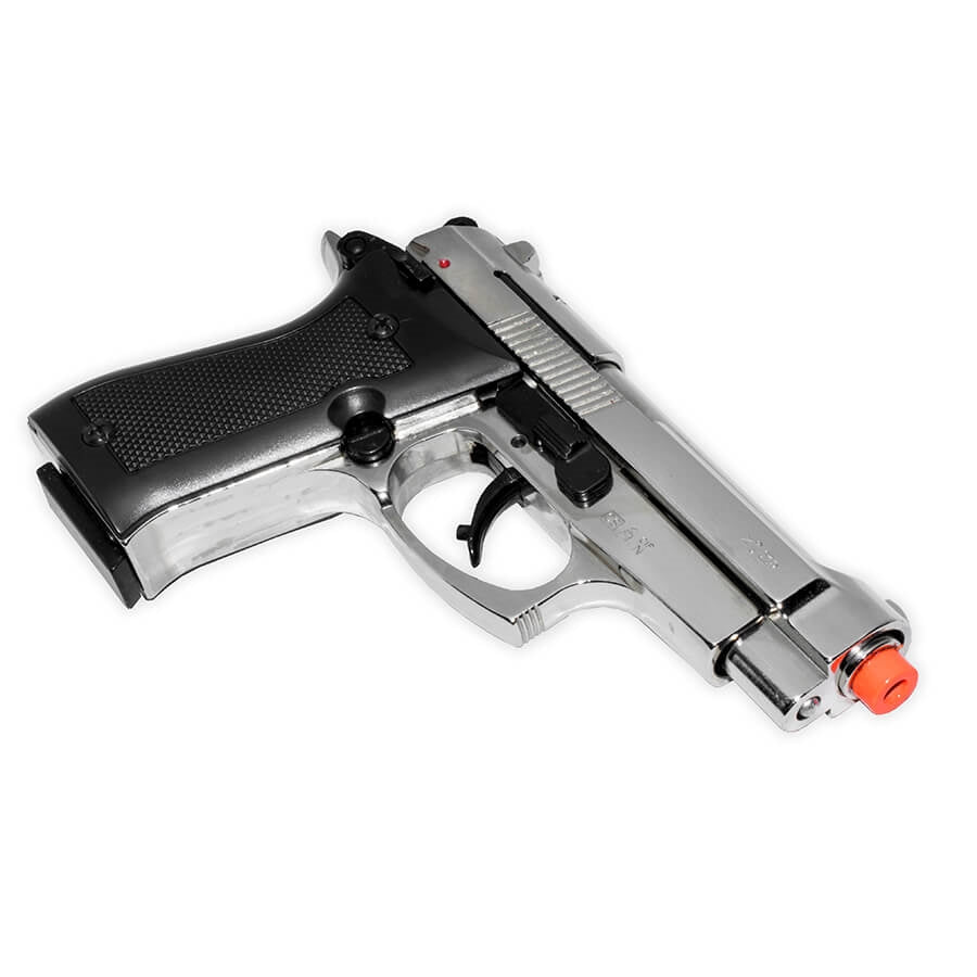 Blank-Firing Semi-Auto Pistol - Kimar Model 85 Front Fire - Chrome Finish 9mm PAK