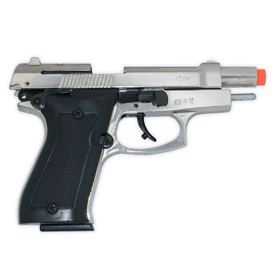 Blank-Firing Semi-Auto Pistol - Kimar Model 85 Front Fire - Chrome Finish 9mm PAK