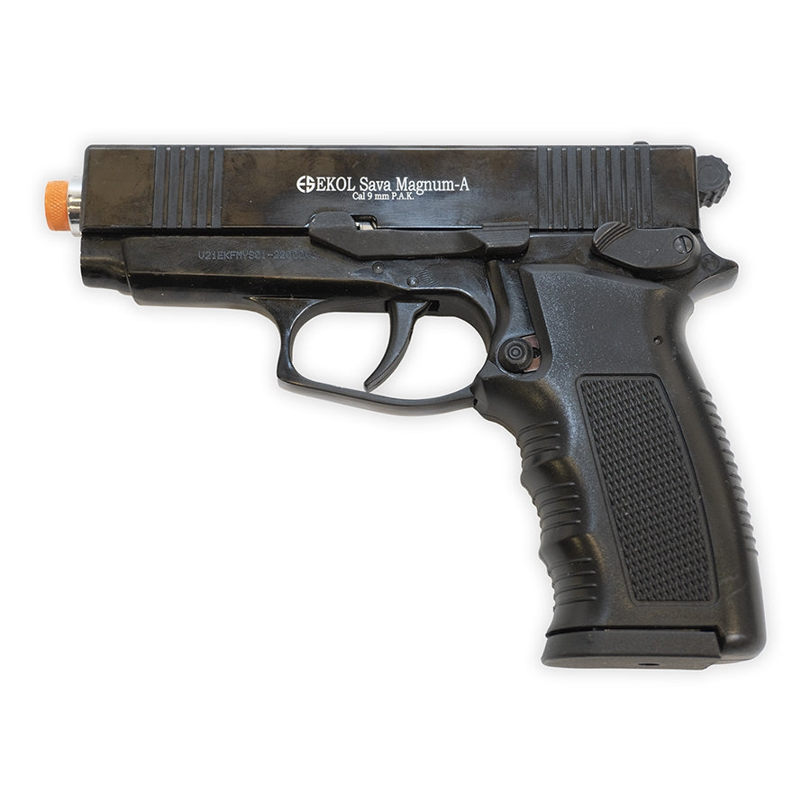 Blank-Firing  Ekol Sava Magnum Pistol - Semi-Auto Front-Firing 9mm PAK - Blued Finish