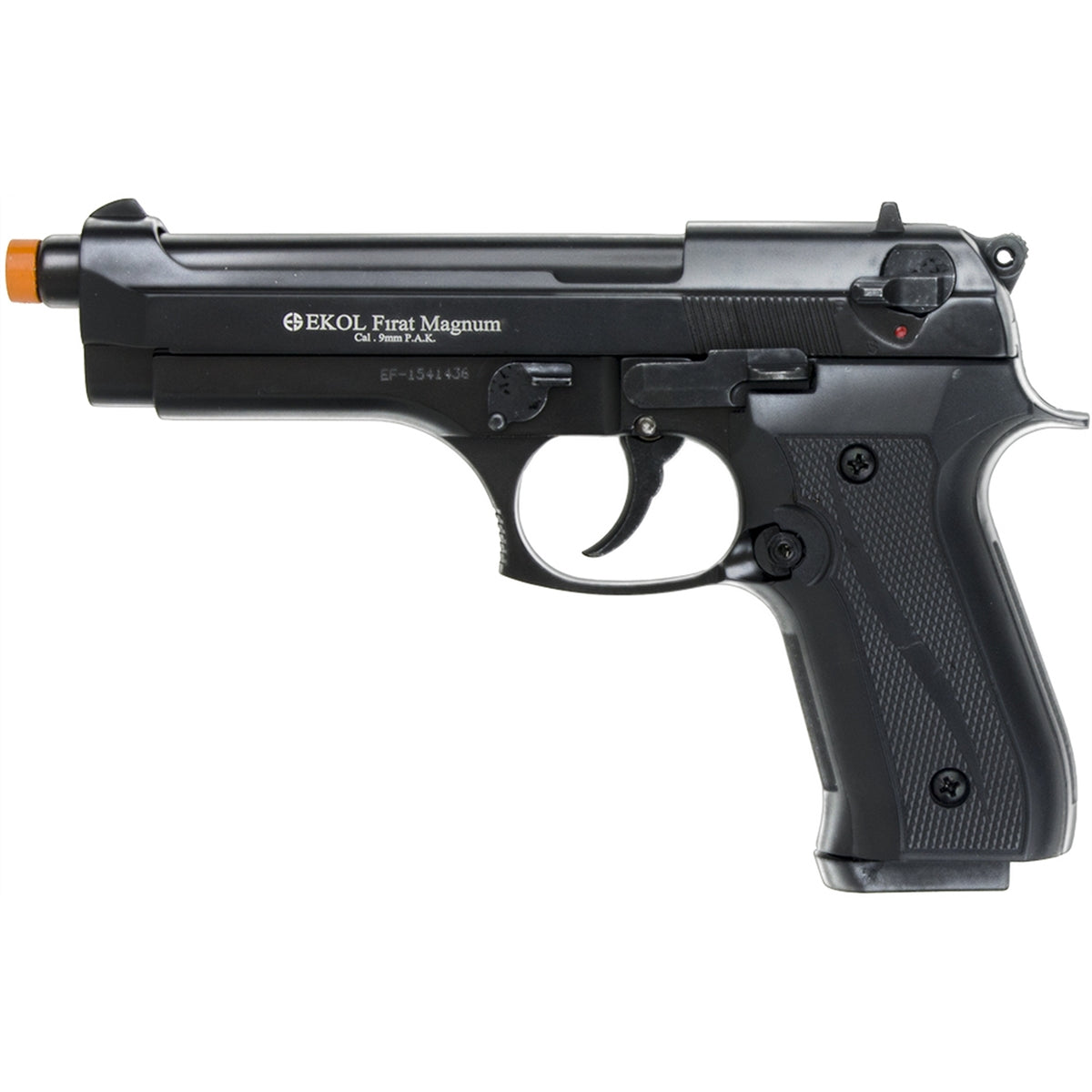 Firat Magnum 92 Front-Firing Semi-Auto Blank Gun Black Finish - 9mm PAK