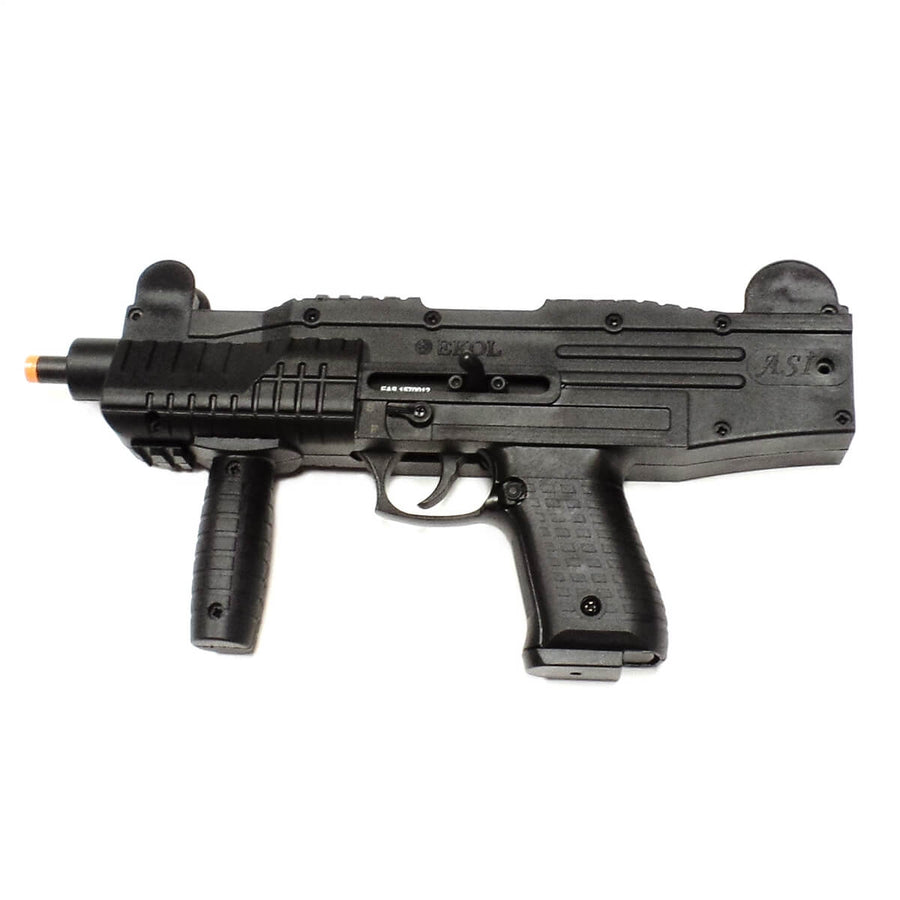 Blank-Firing Submachine Gun - ASI Fully Automatic Front Firing - 9mm PAK Matte Black Finish