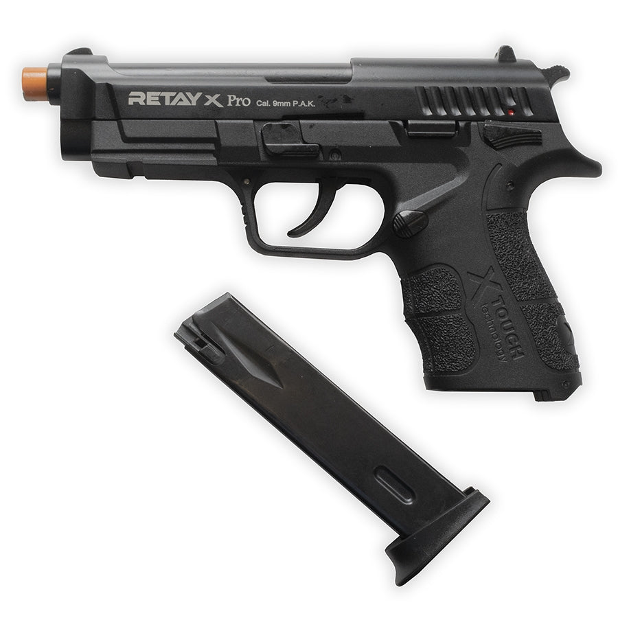 Blank Firing Retay XPRO Pistol - Semi-Auto Front-Firing 9mm PAK - Black Finish