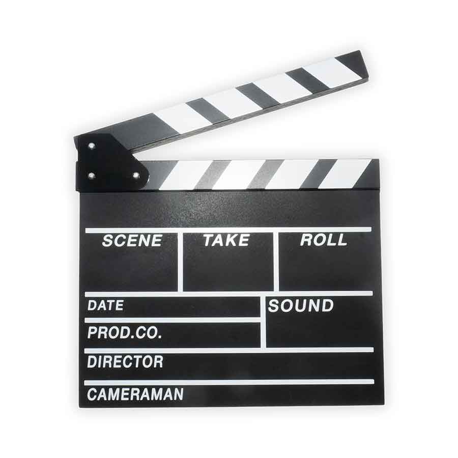 Clapper board on white background