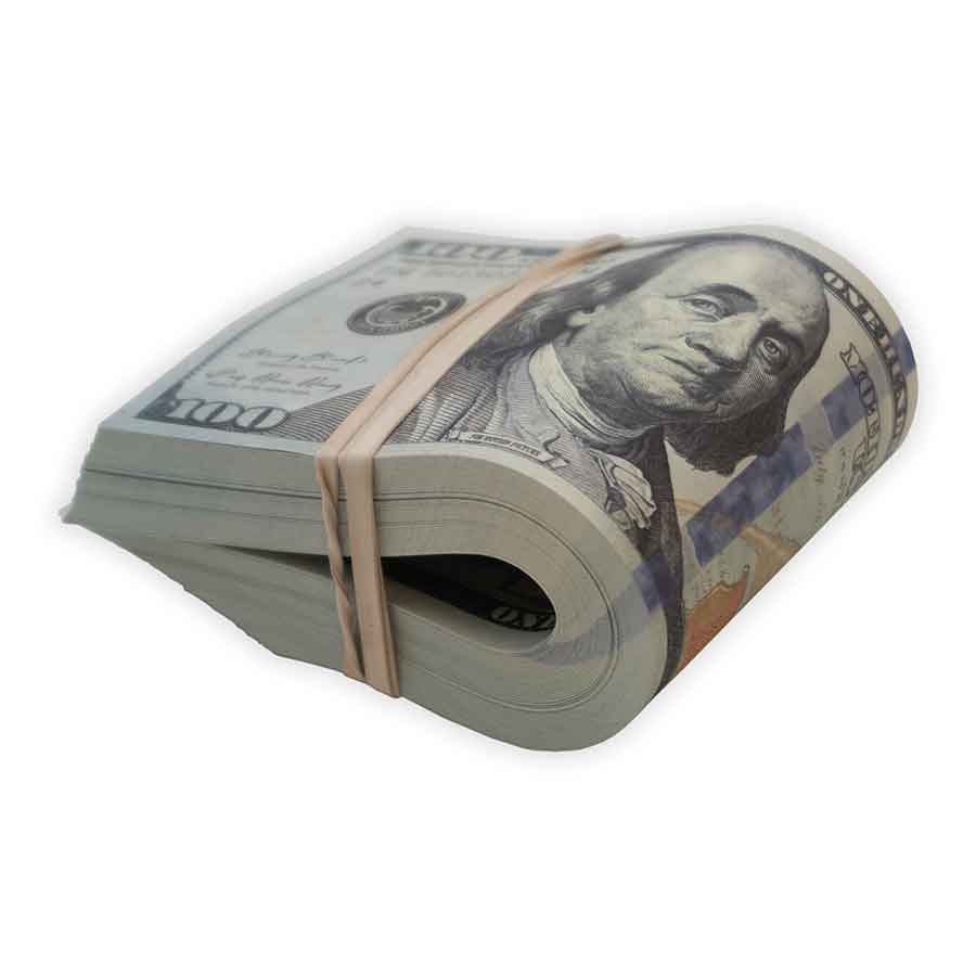 Prop Movie Money - Filler Print Fold of $100s