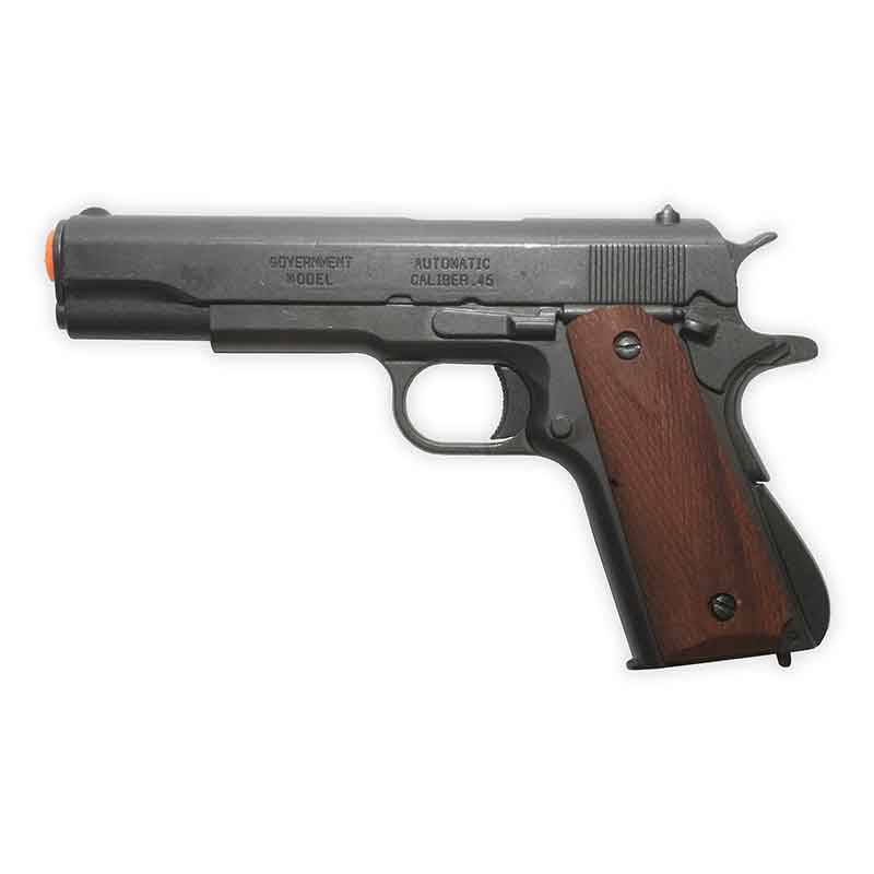 Non-Firing - 1911 Replica - Non-Removable Magazine - Blued Finish with Scored Wooded Grips
