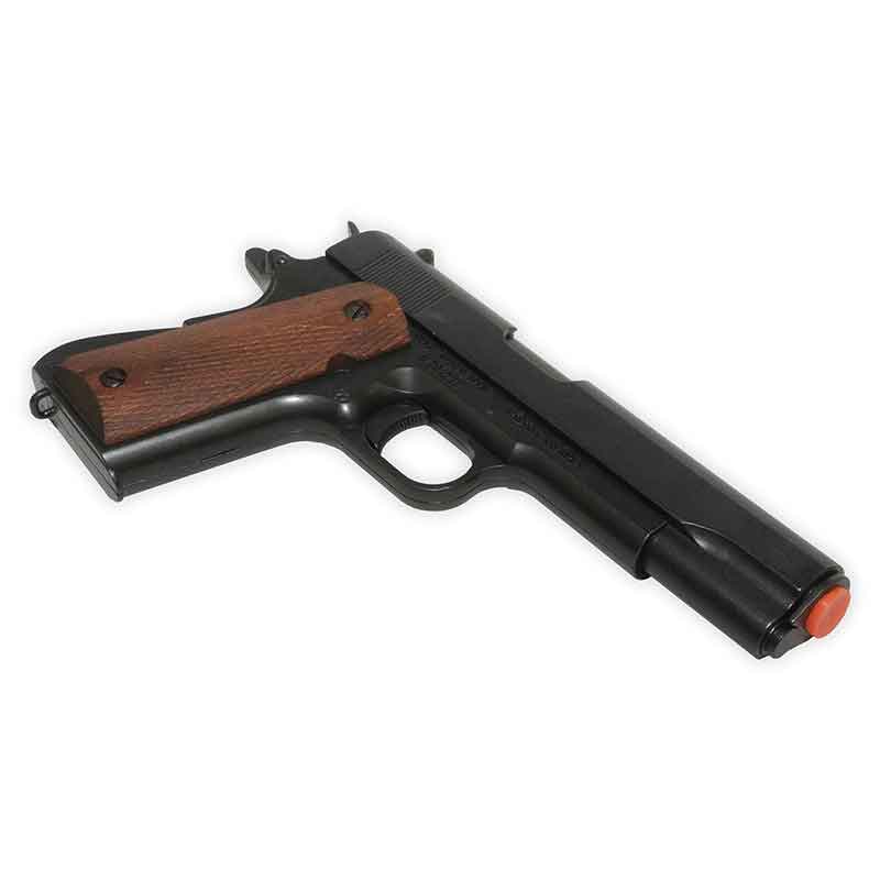 Non-Firing M1911 Replica - Blued Finish - Scored Wooden Grips