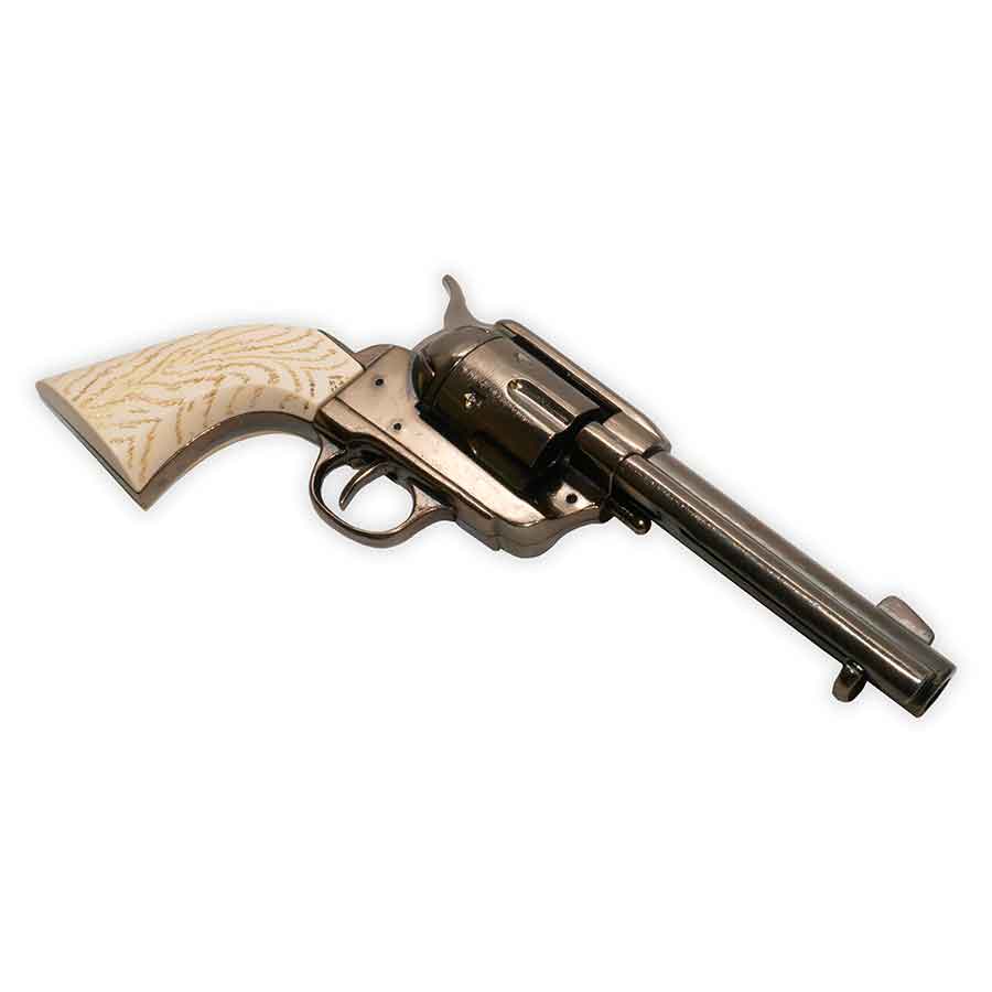 Western Peacemaker Revolver Replica – Antiqued Blue, Ivory Grips