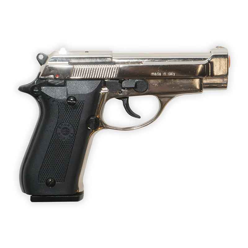 Blank-Firing Bruni Model 84 Pistol - Semi-Auto 9mm PAK - Nickel Finish