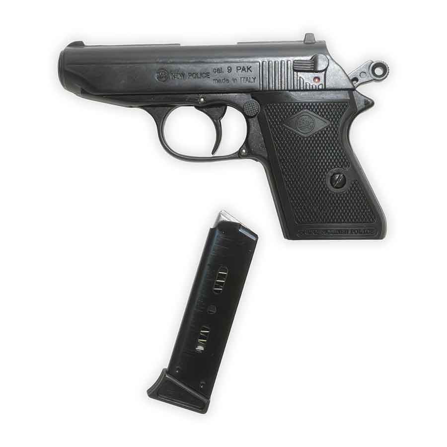 Blank-Firing Bruni Lady K Pistol - Semi-Auto Top-Firing 9mm PAK - Blued Finish