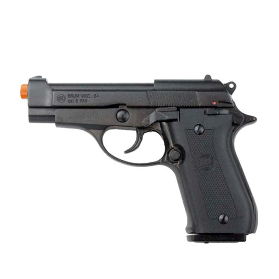 Blank-Firing Bruni Model 84 Pistol - Semi-Auto Front-Firing 9mm PAK - Blued Finish