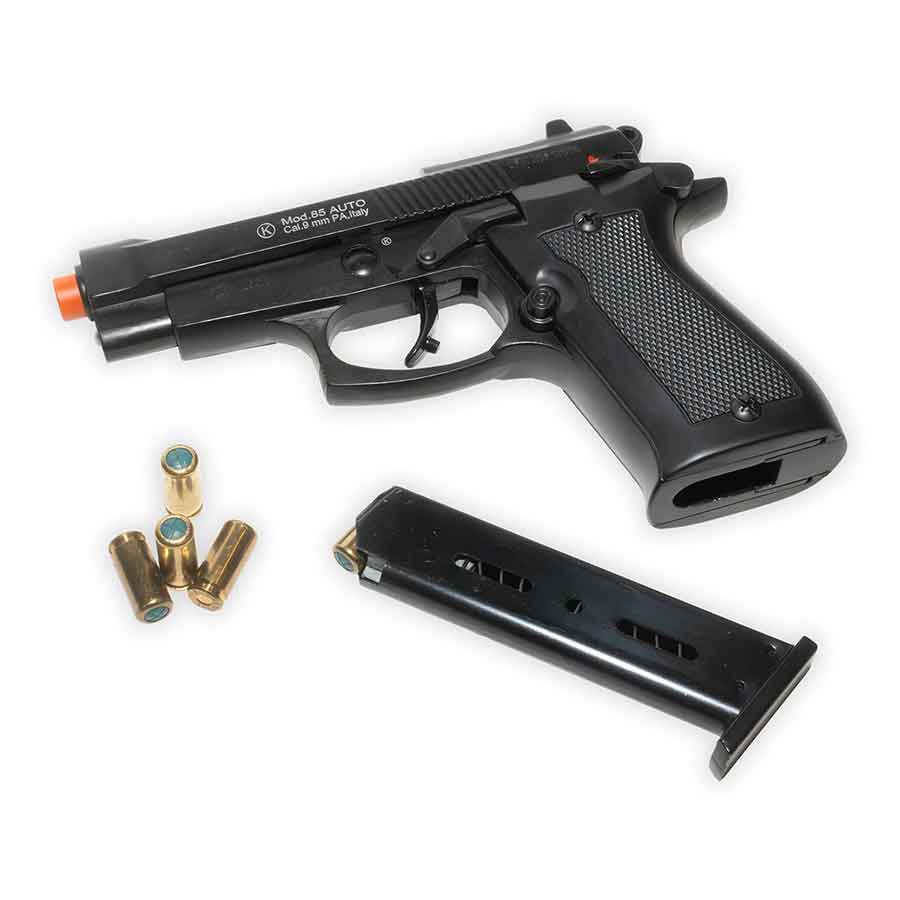 Blank-Firing Kimar Model 85 Pistol - Semi-Auto Front Firing - 9mm PAK Blued Finish