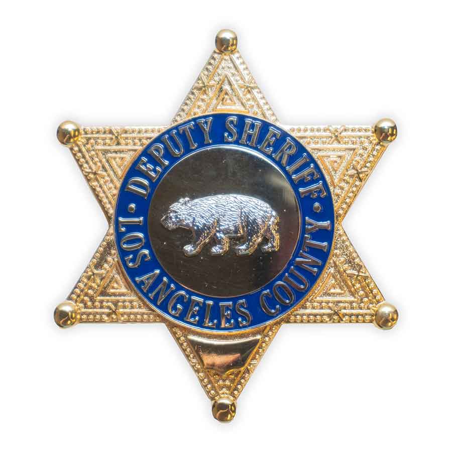 Deputy Sheriff Los Angeles County Prop Badge - Adhesive Backing