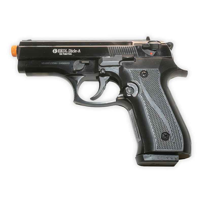 Blank-Firing Ekol Dicle Pistol - Front-Firing 9mm PAK - Blued Finish