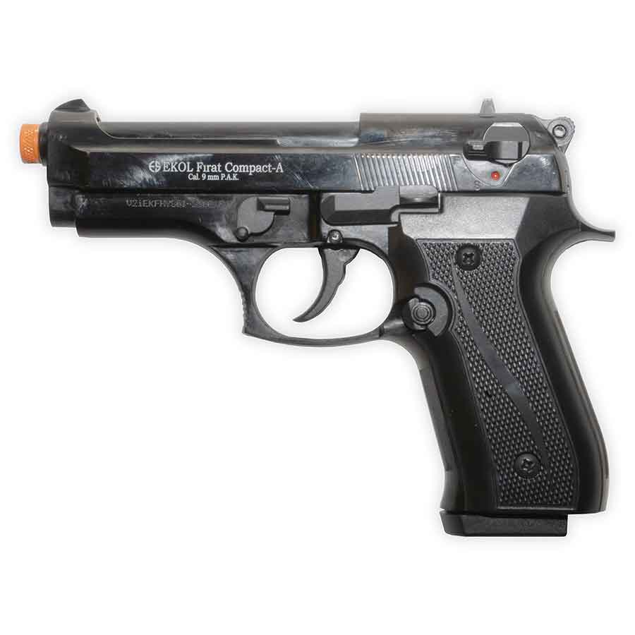 Blank-Firing Ekol Firat Compact 92 Pistol - Semi-Auto Front-Firing 9mm PAK - Blued Finish