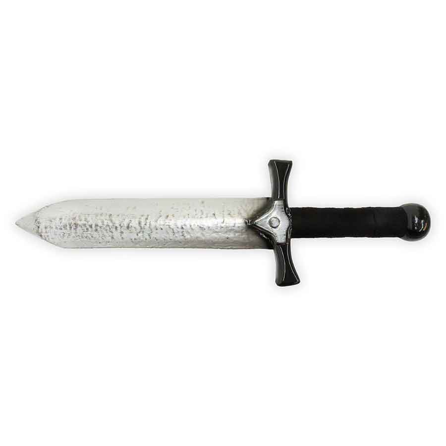 Decorative dagger with a black handle on a white background