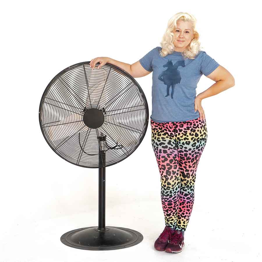 Large Standing Posing Fan