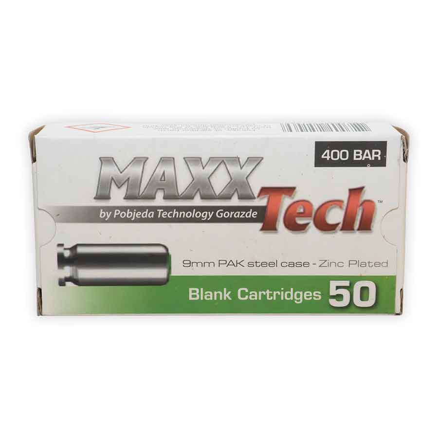 9mm PAK Blank Ammunition - Full Load (50 Rounds)