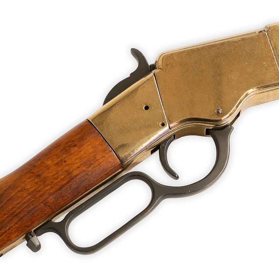 Non-Firing Henry Rifle Replica - Brass Finish - Denix · Western