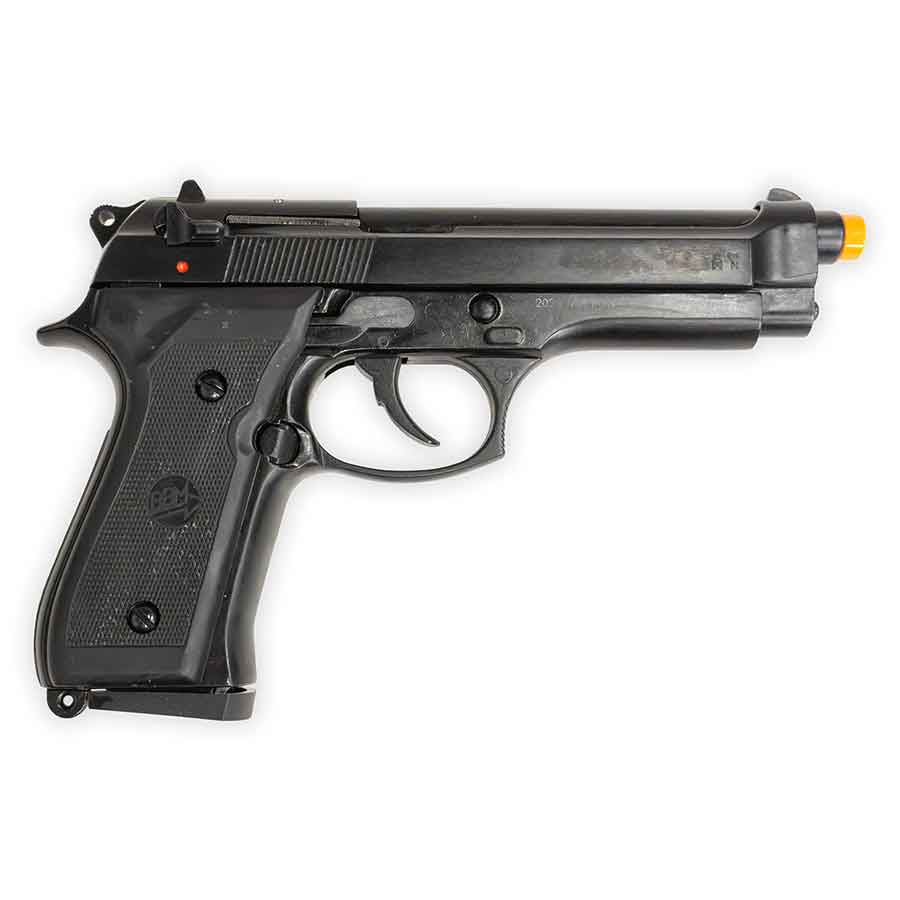 Blank-Firing Bruni Model 92 Pistol - Semi-Auto Front-Firing 9mm PAK - Black Finish