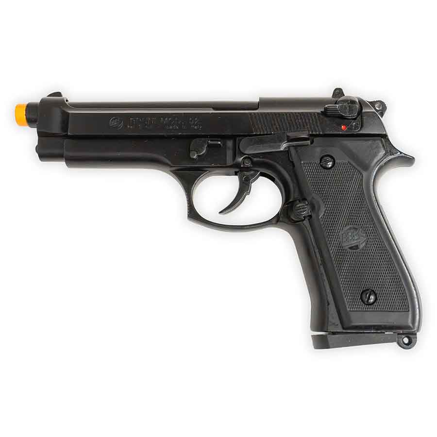 Blank-Firing Bruni Model 92 Pistol - Semi-Auto Front-Firing 9mm PAK - Black Finish