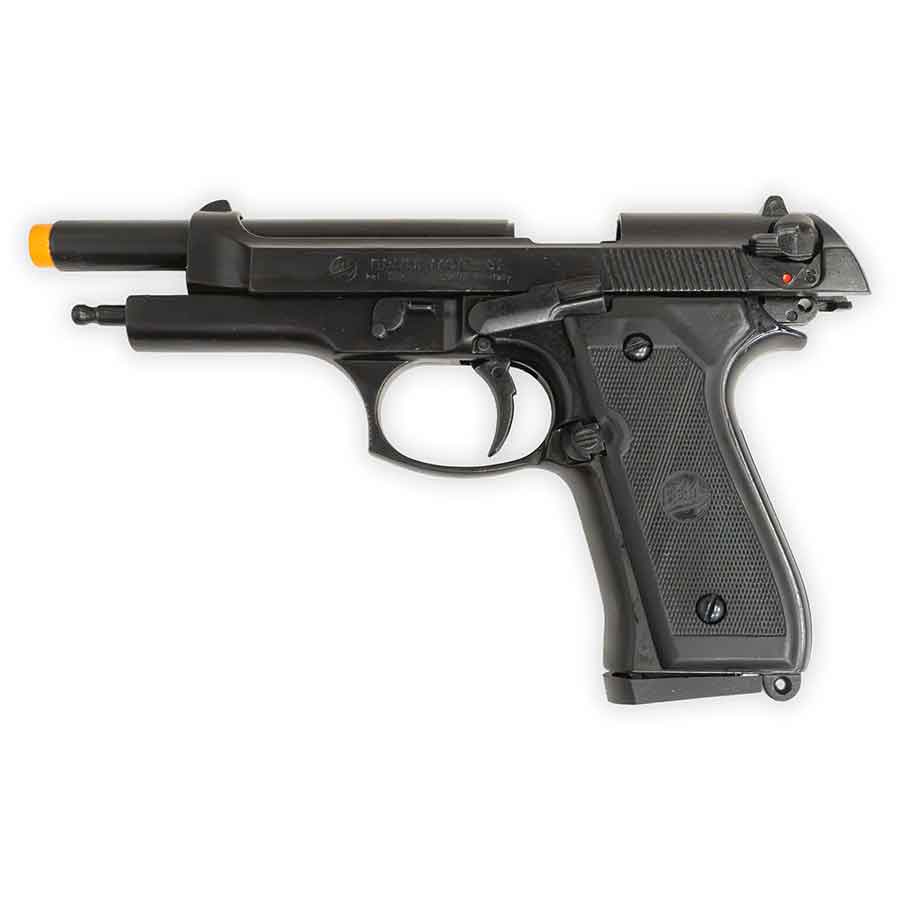 Blank-Firing Bruni Model 92 Pistol - Semi-Auto Front-Firing 9mm PAK - Black Finish