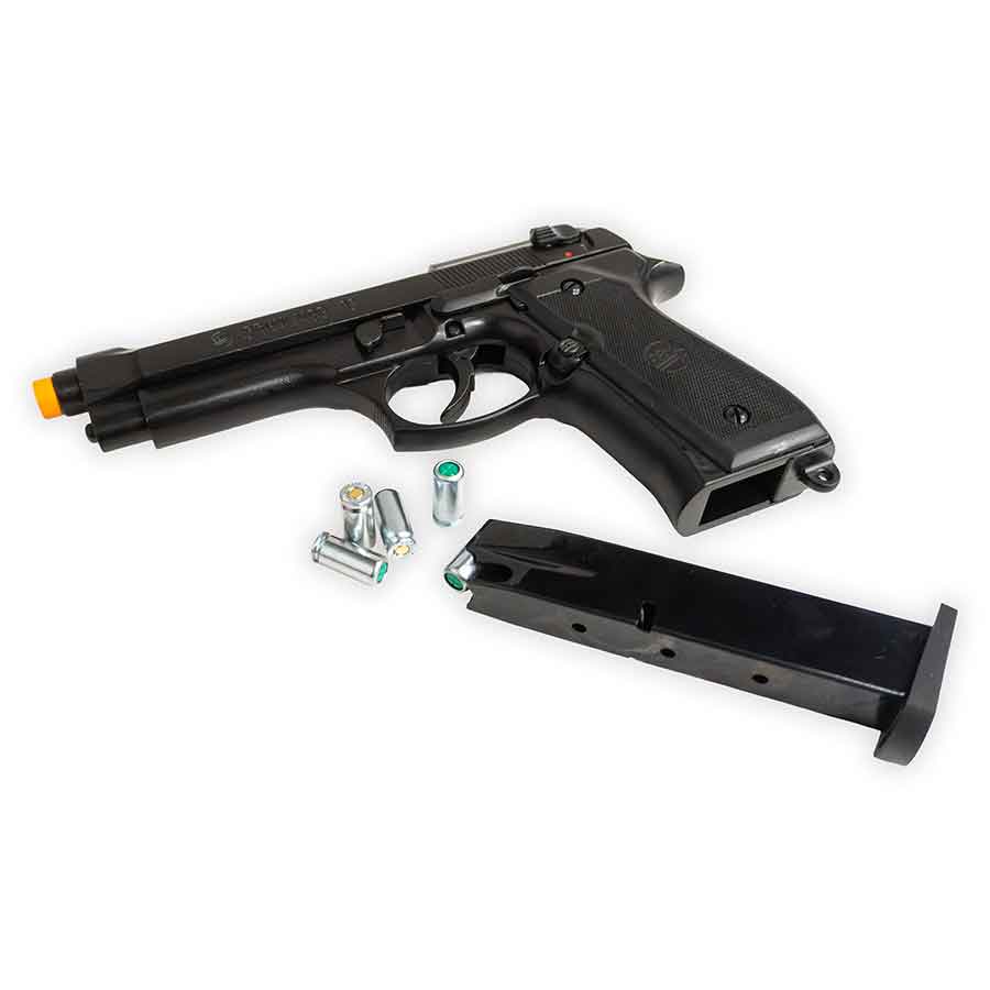 Blank-Firing Bruni Model 92 Pistol - Semi-Auto Front-Firing 9mm PAK - Black Finish
