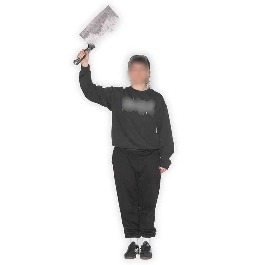 Large Bloody Meat Cleaver