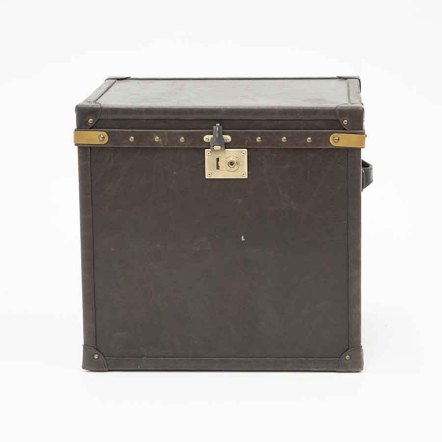 Modern Metal & Leather Chest Prop Rental