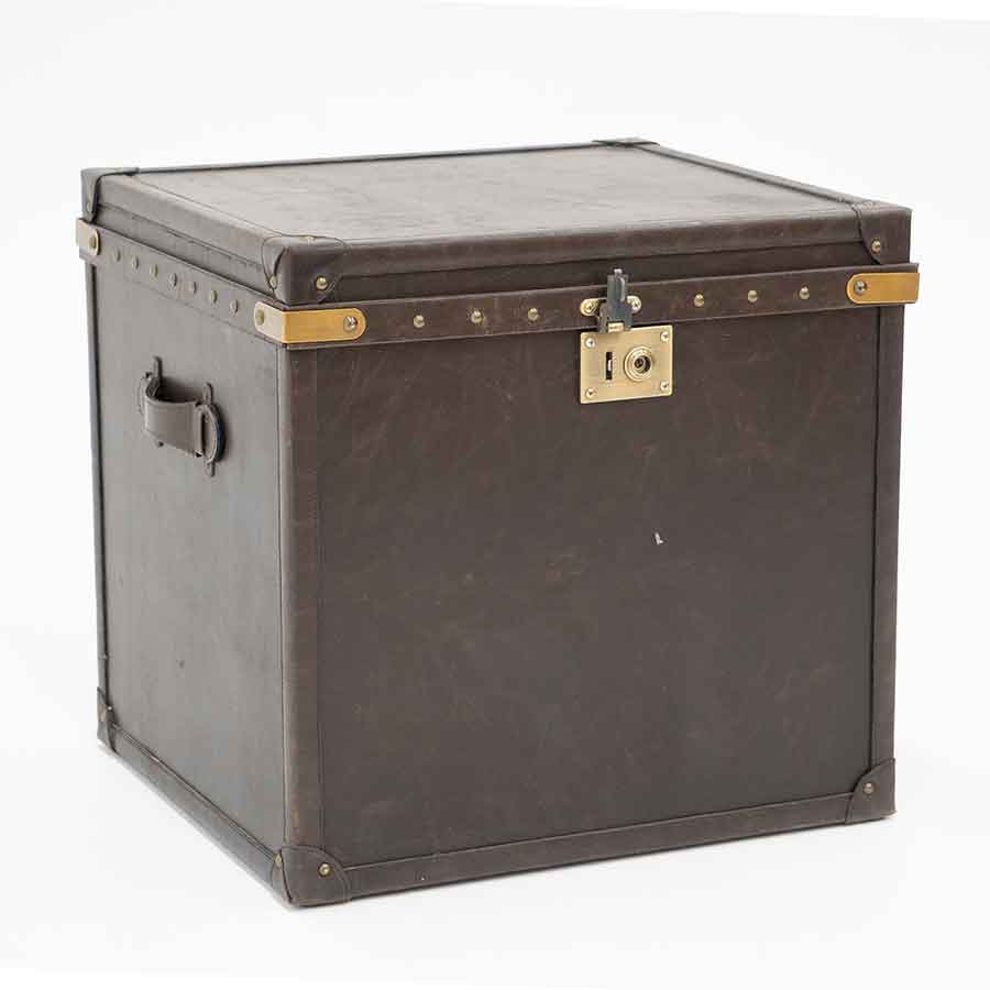 Modern Metal & Leather Chest Prop Rental