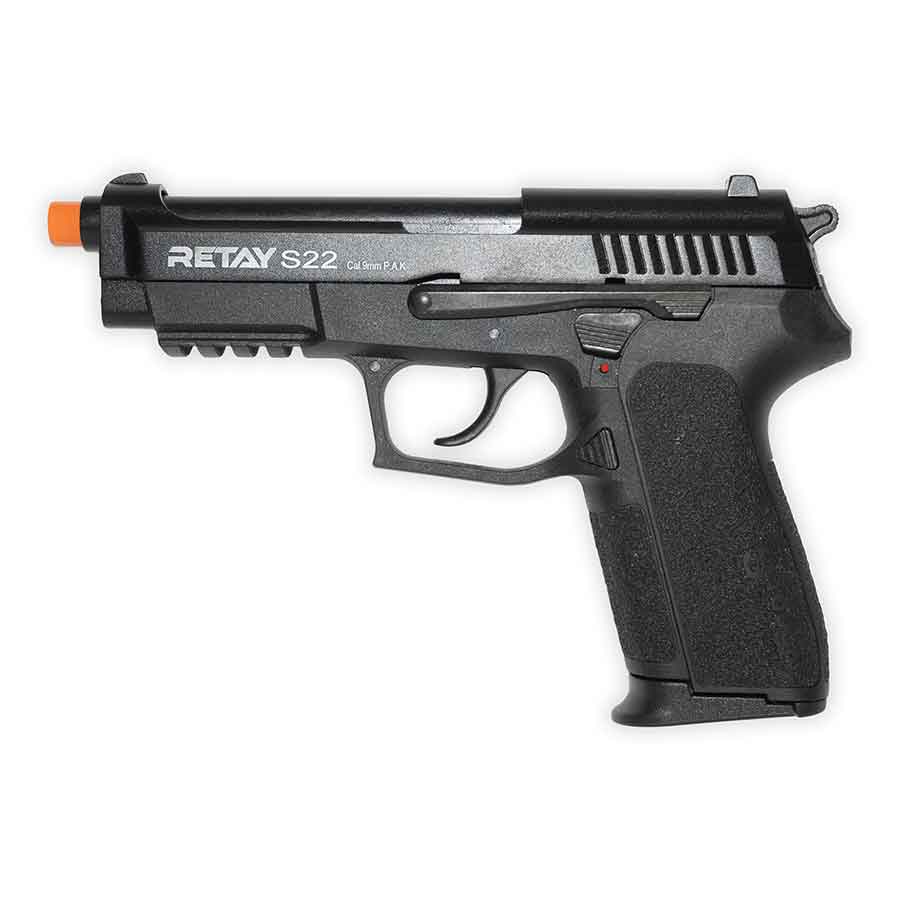 Blank-Firing Pistol - Retay S22 Front-Firing - Black Finish - 9mm PAK