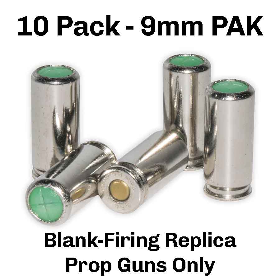 9mm PAK Blank Ammunition – 500 Rounds (10 Pack)