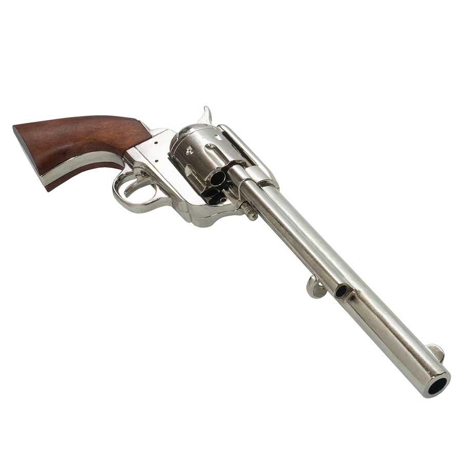 Non-Firing - M1873 Cavalry Barrel Replica Revolver -  Nickel Finish
